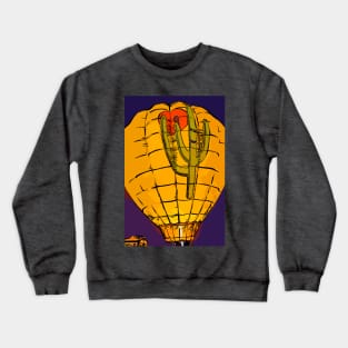 Hot Air Balloon Cactus Night Glow Crewneck Sweatshirt